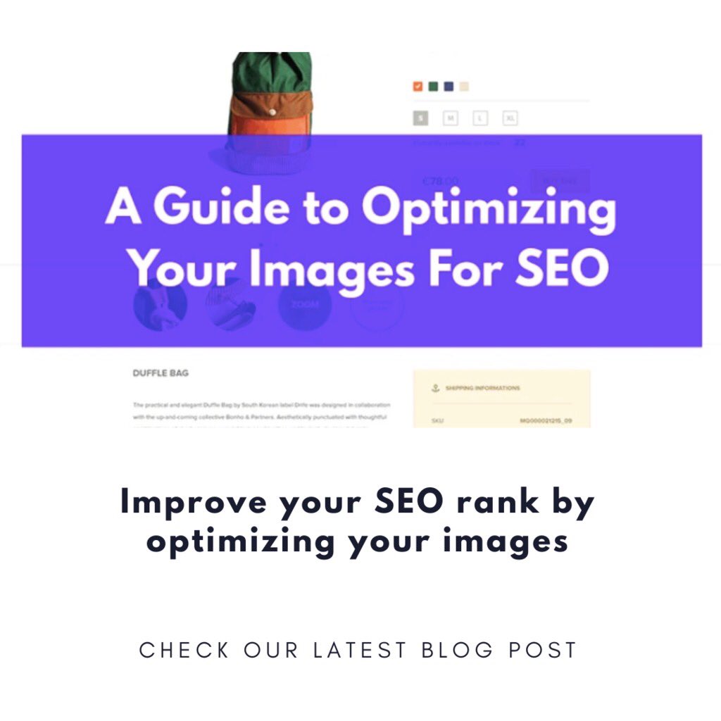 ecommerce_pro's tweet photo. Webpages with images are ranked higher than those without. Visual content is now at the forefront of what makes a website and we’ve come up with tips on how you can optimize your images to step up on SEO rankings. Blog’s here! https://t.co/VCv9UHcCEZ https://t.co/mvNfdbsMLF