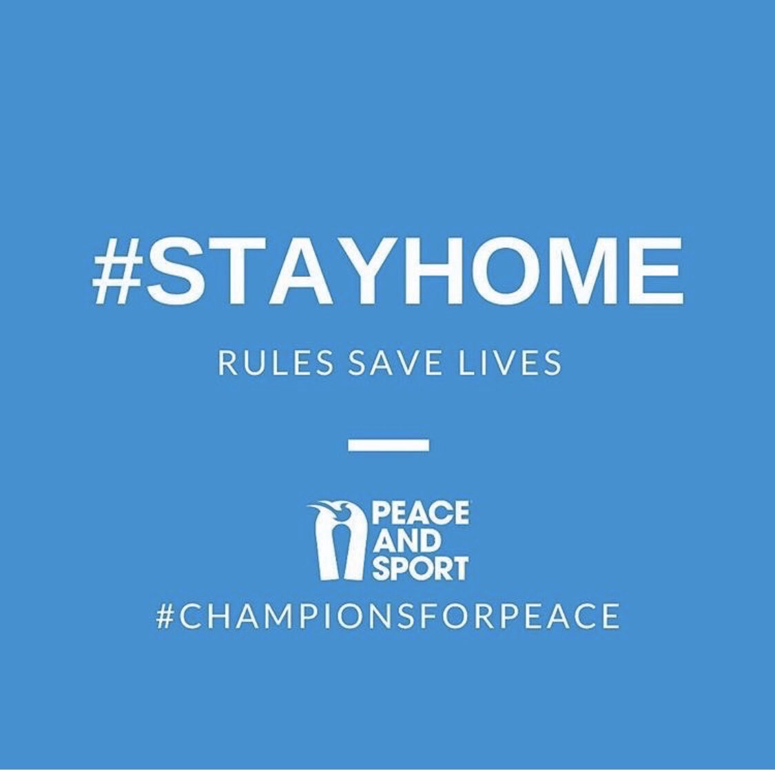 #ChampionsforPeace want to share this message :
«The contribution of #sport for peace includes the promotion of a healthier and safer world. As citizens, we must commit applying and respecting national guidance and #health measures. You too, play your part!»
#StayHome #idsdp2020
