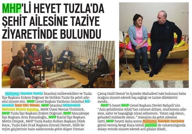 ZaitAkgun's tweet photo. MHP @UlviYonter ve @mbulentkaratas'ın da içinde bulunduğu heyet İdlib'de şehit düşen #UzmanÇavuş #HalilDemir'in ailesine Lider @dbdevletbahceli'nin "Aziz şehidimize Allah'tan rahmet diliyor, muhterem ailesine, sabır ve başsağlığı niyaz ediyorum. Vatan sağ olsun." mesajını iletti. https://t.co/gctJXWZHzH
