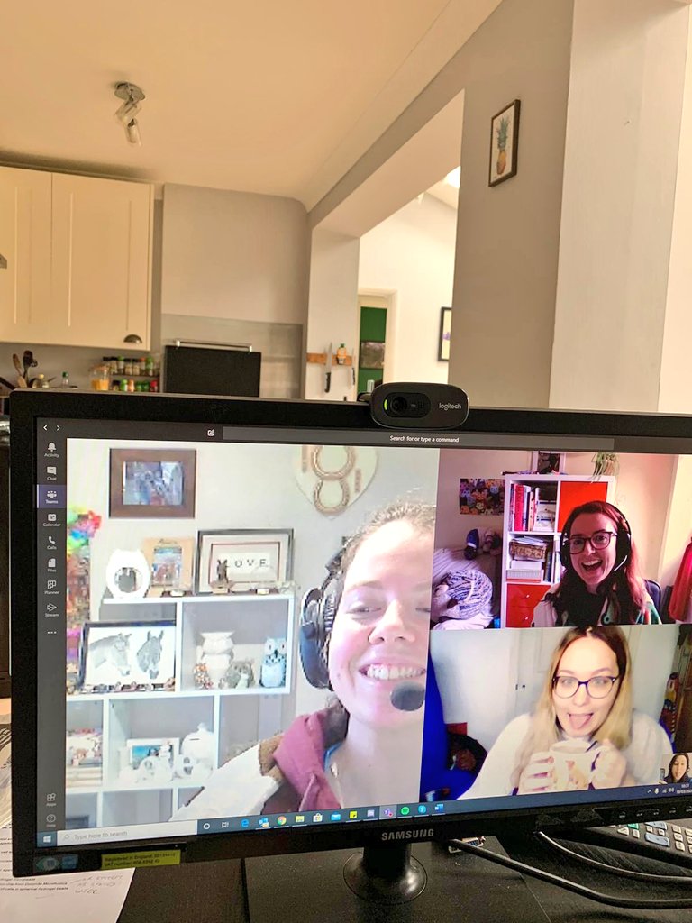 #workingfromhome means virtual coffee breaks and a catch up with the team, perfect for #mentalwellbeing ☕🙌🏻 What are you doing to make working from home better? #covid19UK