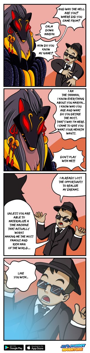 JJAdventureW's tweet photo. Ok, this was easy, can i have a genie like that?What would you ask for?

#jaysjourney #ankorgame #mobilegame #JJAdventure #comics #manga #JJStory #2dplatformer #sweepstake https://t.co/pk5N4ONKQO