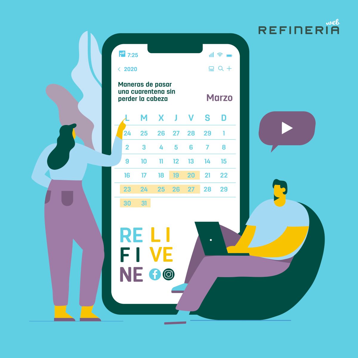 Maneras de pasar una cuarentena sin perder la cabeza. 

Aquí van las nuestras. Avisamos, si esto no funciona tiramos de zumba y perreo 😂.

Calendario de actividades de Refineria Web mientras #nosquedamosencasa: refineriaweb.com/not/398/manera…