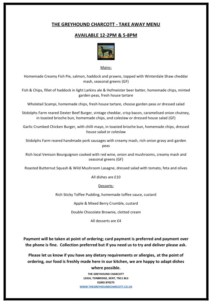 Take Away Menu &amp; Take Away Beer both available here. Wishing everyone well at this overwhelming time, full of uncertainty &amp; sadness, how quickly life is changing from what we know. One day at a time, we continue to be open for business.  
Keep well &amp; safe everyone.
Fran &amp; Rich x