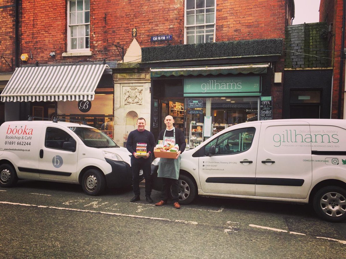 Home delivery to our local community! Tim and our Church Street neighbour Rob <a href="/GillhamsD/">GillhamsDeli</a> all set to provide FREE grocery and book deliveries to your doorstep. 
Order from us both and we can coordinate one delivery! 
#shoplocal #supportyourhighstreet