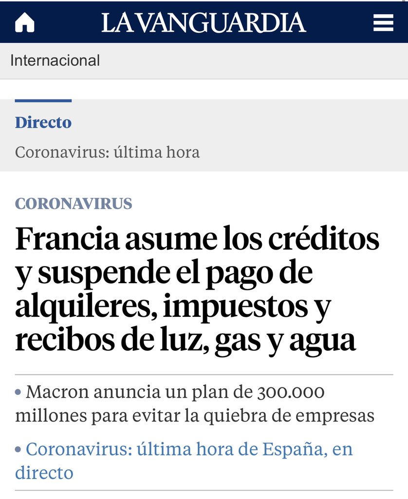 davmiranda's tweet photo. Dos formas de hacer política en tiempos de crisis:

✔️ En Francia, @EmmanuelMacron suspende el pago de impuestos. 

✖️En España, @sanchezcastejon te recuerda que tienes que seguir pagando puntualmente tus impuestos.

Me quedo con el modelo francés https://t.co/45PaQHS8ht