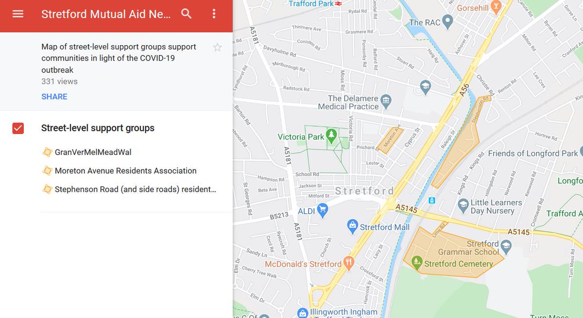 We're working hard to keep #Stretford connected during these difficult times. The Stretford Mutual Aid Network, set up by our Board member Simon, is a new group &amp; mapping tool to help you find support in your neighbourhood: facebook.com/groups/5191996…