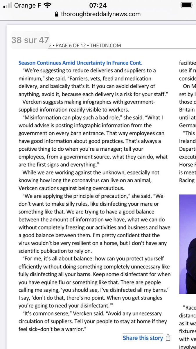 Equiways’ article in the TDN on biosecurity and Covid-19
