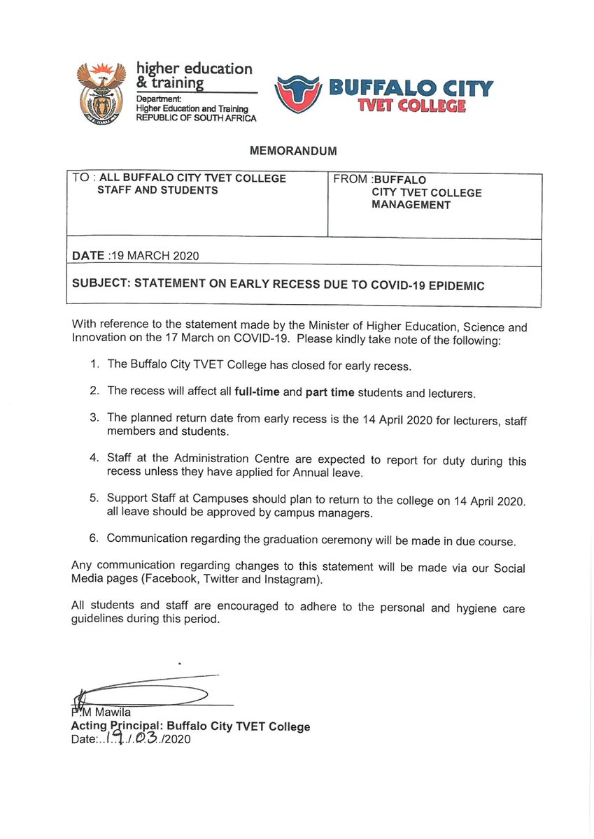 Buffalo City Tvet College (@citytvet) on Twitter photo 