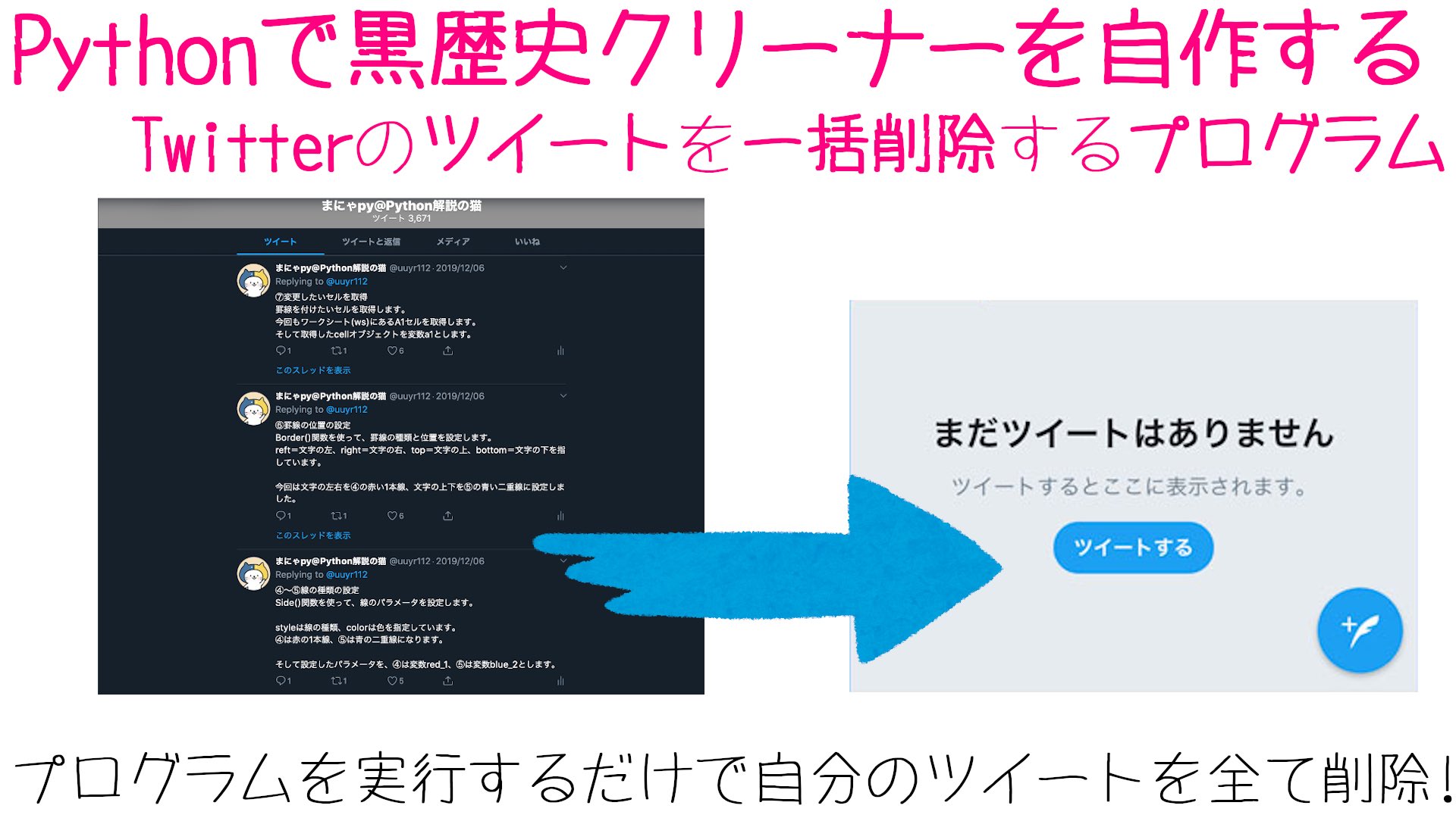 まにゃpy Pythonコース講師 ツイート履歴をダウンロードしたら フォルダ内にある Tweet Js というjsonファイルを探します これが自分の全ツイートの情報が記されているファイルになります Tweet Js を見つけたら 今回のpythonプログラムと同じ