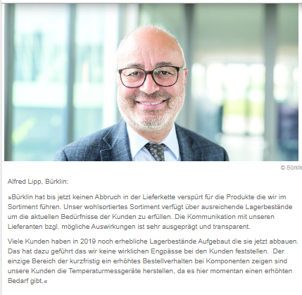 buerklin_com's tweet photo. Zum Thema Lieferbereitschaft, wollen wir euch ein Statement von Herrn Lipp unserem Vertriebsleiter verlinken: https://t.co/QB9Bu9kbTa
@MarktTechTweets: https://t.co/yJRLCFieYf
#buerklin #elektronik #distributor #munichgermany #supplychain #corona #stayinformed #deliverypromise https://t.co/SU7aP7vzPI