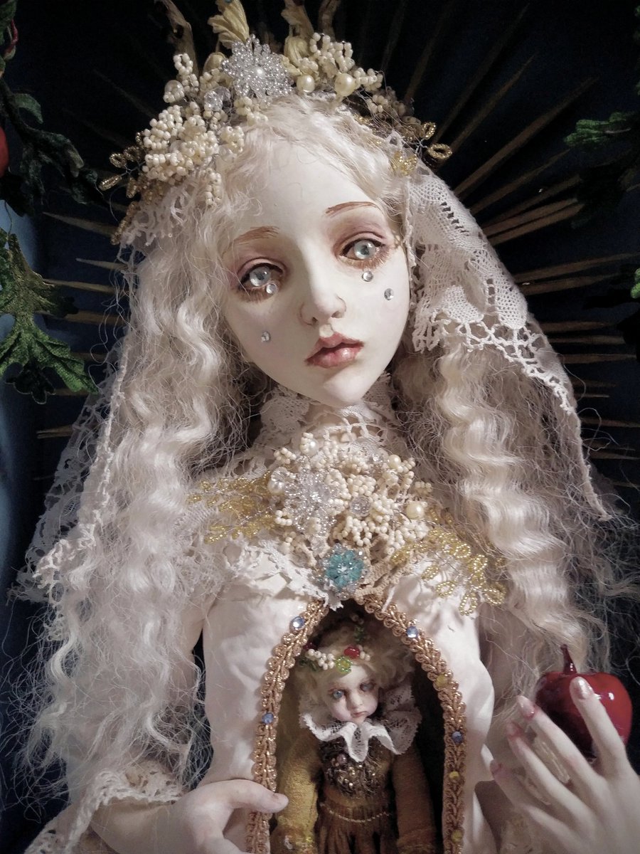 清水真理 人形 ブローチ Mari Shimizu 「お花ちゃんブローチ」 淑女