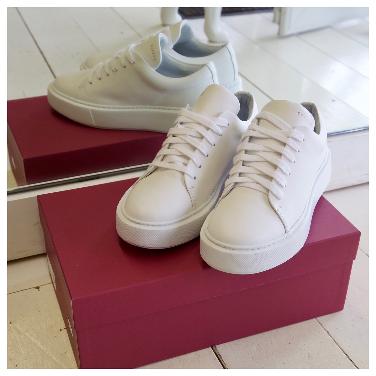 Attempting to brighten up these uneasy times with our favourite Copenhagen Studios pearly white sneakers 👟🤍 #staysafe #danishstyle #norfolk