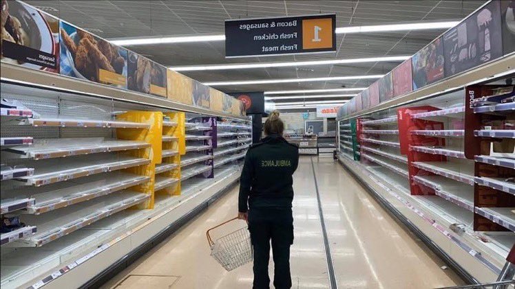 LAS_NorthWest's tweet photo. A concequence of panic buying... please think of those at work looking after your health or other key workers who canβt get to the shops till the end of the day #COVID19 #thinkbeforeyoupick SG https://t.co/INhzvCCjnt