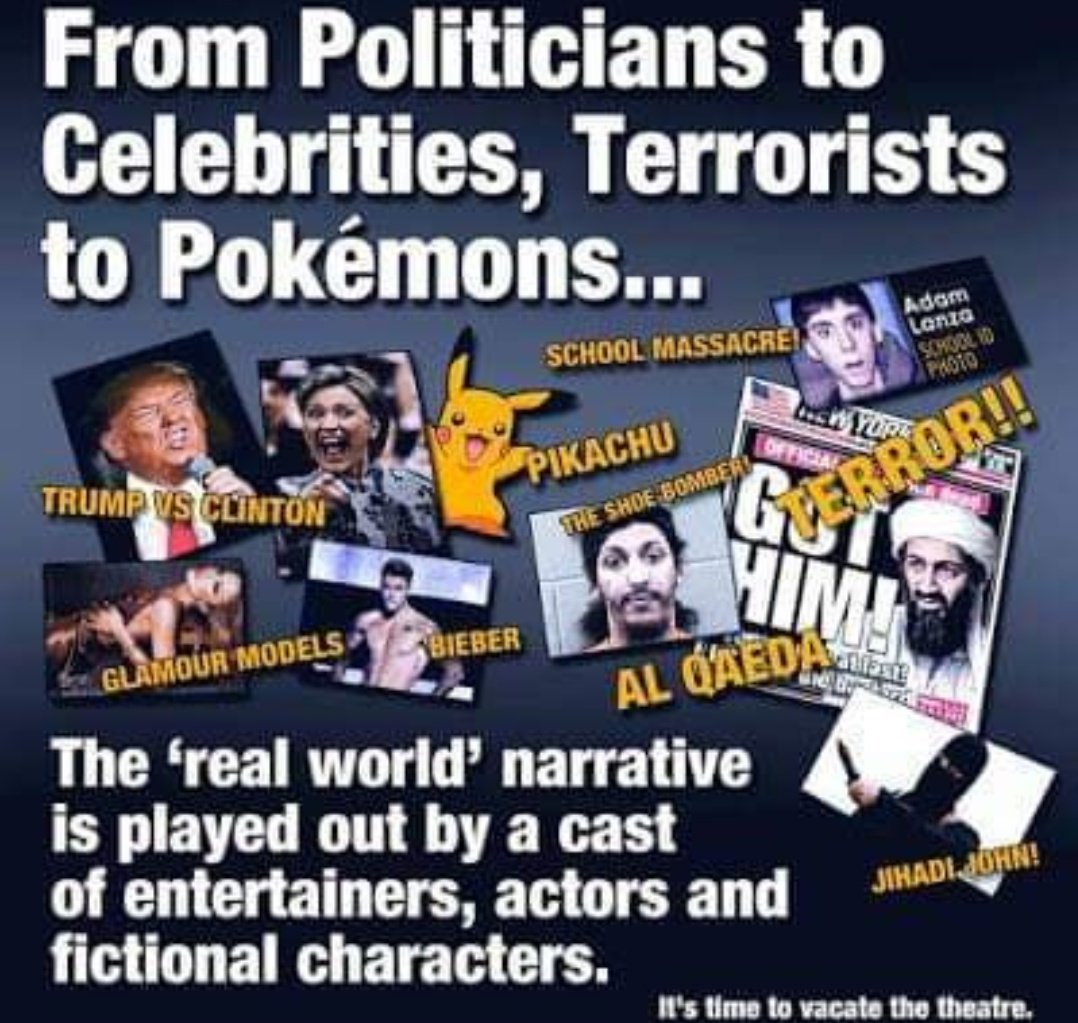 ZChronicNebula's tweet photo. All the world's a stage.

The Jesuit Order writes the script &amp; the highest degrees of masonry operate the lights, camera &amp; action.

Minipulating the masses with fake news, false flags, celebrity puppets, mind altering toxins &amp; political distractions. https://t.co/ra2Zu4aIqN