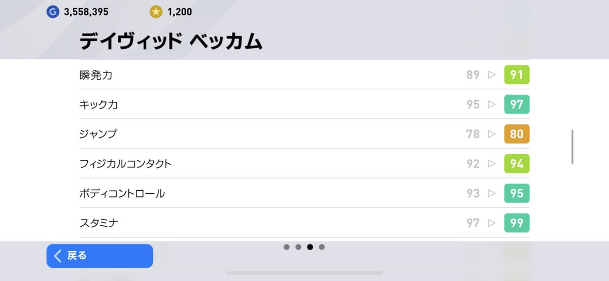 しー様系ゆーき アイコニックブースト時のベッカム能力値です ウイイレアプリ ベッカム