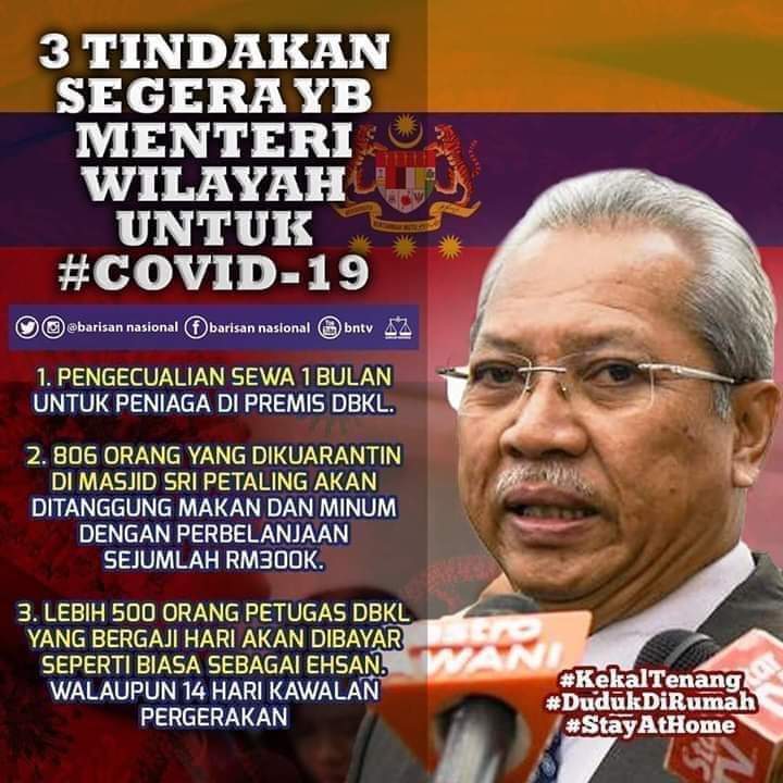 KhalidSamad's tweet photo. Tahniah Menteri WP atas tindakan diambil. Bantuan sebegini disokong.

Harap tak lupa Putrajaya dan Labuan.

Tambah -

1. Pengecualian bayaran sebulan sewa bagi penyewa-penyewa rumah DBKL/PPj/PL.

2. Bantuan kewangan penjaja berlesen WP.

Tubuh JK khas Covid WP kaji bantuan. https://t.co/QqLlyynx7R