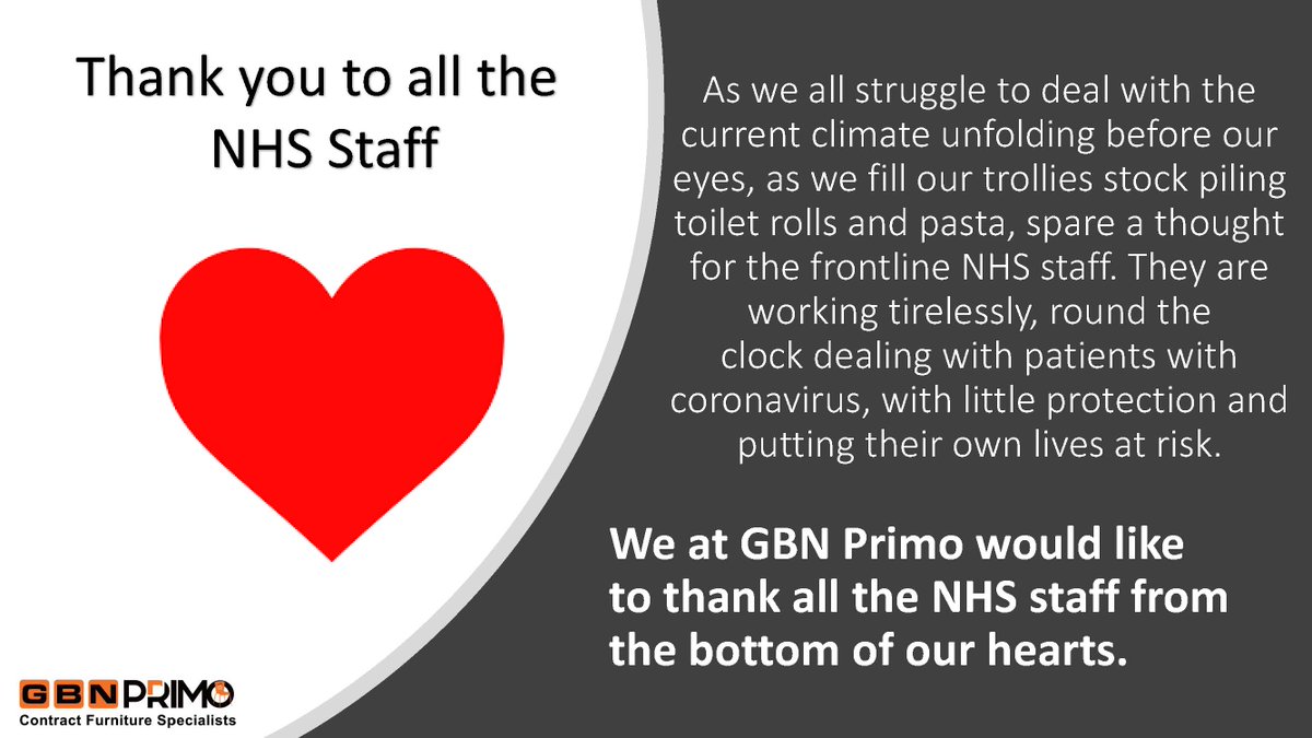 GBN Primo would like to thank all the NHS Staff for everything that they are doing. #nhs #nhsstaff #covid19 #coronavirusuk