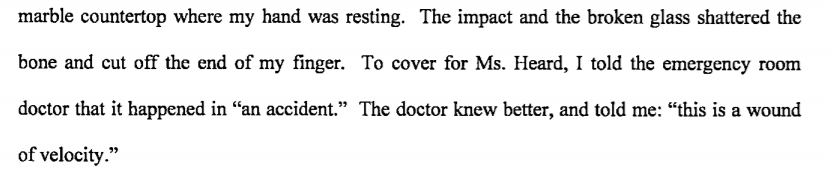 If the texts are real, they are also concurrent with Johnny saying that he lied to doctors about how he received the injury (common for victims of abuse).