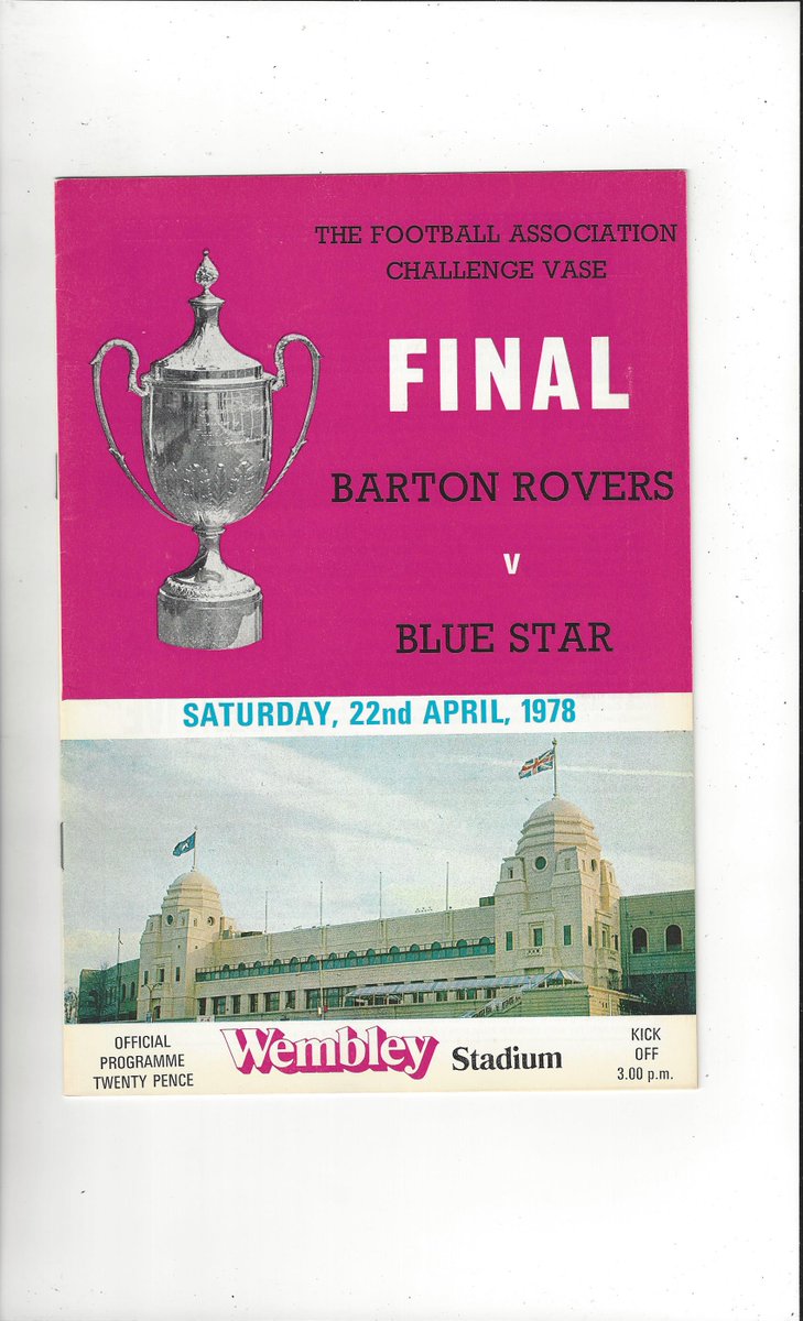 Football programme from 1977-78 FA Vase Final at Wembley, Barton Rovers v Blue Star, now available on bobsprogs.com <a href="/NonLeagueCrowd/">Non League Crowds</a> @NonLgeProgs <a href="/footyscan/">just football ⁸⚽</a> <a href="/bartonroversfc/">Barton Rovers FC</a>  <a href="/BlueStarFC/">Blue Star FC</a>