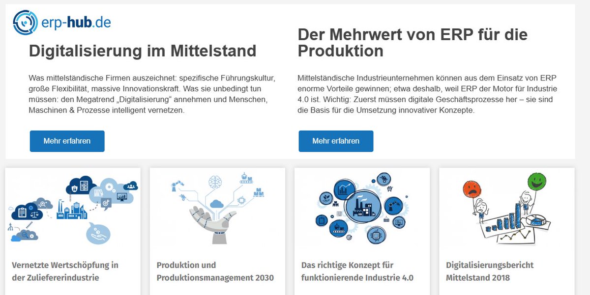 Unser #ContentHub #ERP-Lösungen für den #Mittelstand - Marktübersicht, Trends, Expertenrat.

#kmu #industry40 #digitaletransformation #businessmanagement #Produktionsmanagement #digitalelieferkette

Realisiert mit <a href="/Trovarit/">Stephan Klein</a> @MODUS_Consult <a href="/proALPHA/">proALPHA</a> 

erp-hub.de