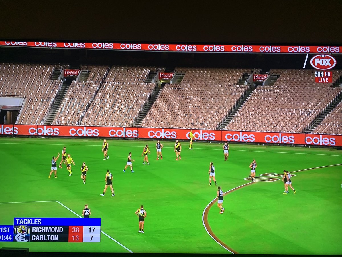 Coles advertising what their shelves look like at the moment. #AFLTigersBlues