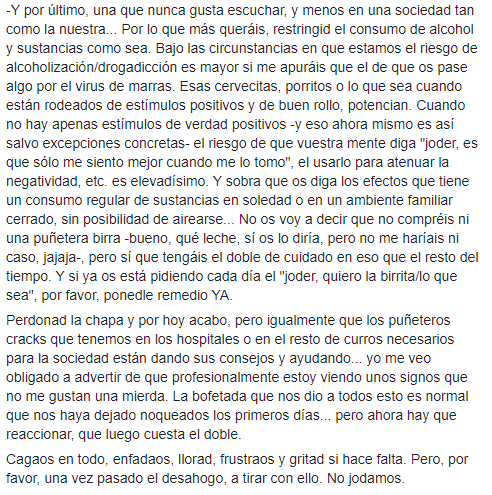 duende_lew's tweet photo. Os dejo esta reflexión como psicólogo que dejé ayer en mi FB. Sobre lo rápido que nos está abrasando la situación, y consejos de qué NO hacer. Espero que os ayude. https://t.co/SDMo7fqU5G