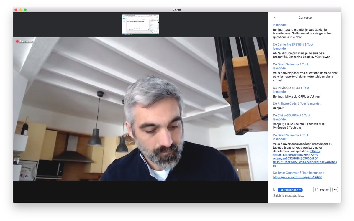 Morganesimon_'s tweet photo. [ #WebinarCPME31 💻] @guiraverat de @OrganyzeFR nous présente toutes les clés pour mettre en place le #Télétravail ! ✨

#JeResteChezMoi #Webinar #CPME31 #Coronavirus  #COVID19fr https://t.co/s7yXJ1EzoK