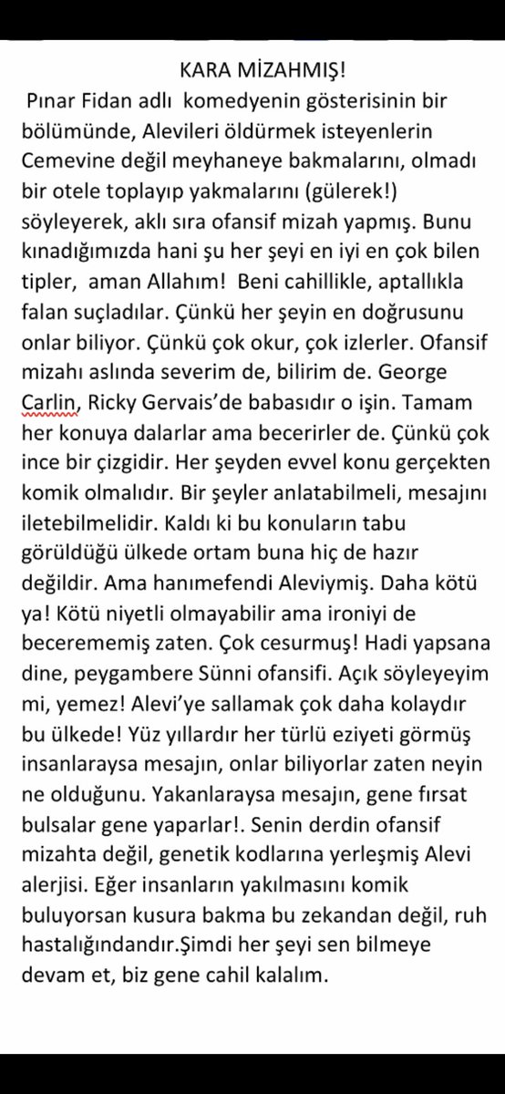AtillaTasNet's tweet photo. Bu Pınar Fidan olayıyla ilgili iki satır yazmak farz oldu. Twitter’dan herkese tek tek cevap veremiyorum malumunuz. https://t.co/JsUvXjQoDI