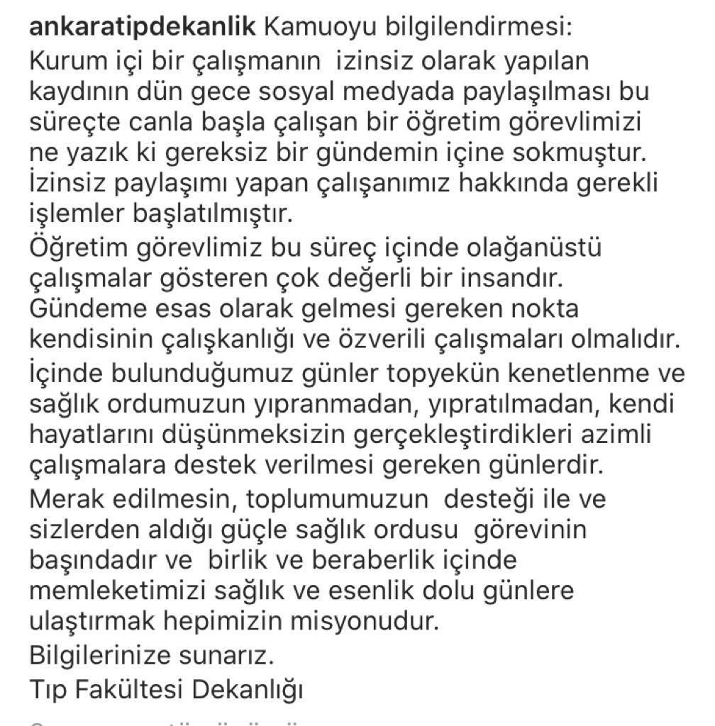 Ankara Tıplılar olarak #drgüleçınarınyanındayız