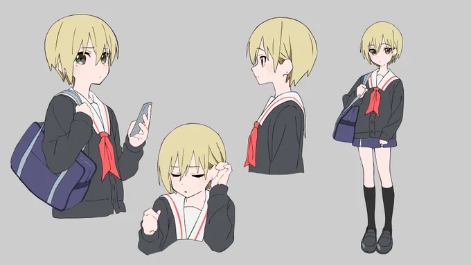 全身描くついでにキャラデ改めて描きなおしたらかわいく描けてしまった・・・。 