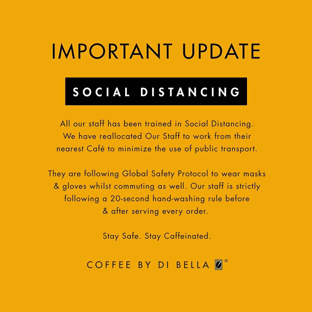 The Ultimate Coffee Experience stays the same. #SocialDistanacing