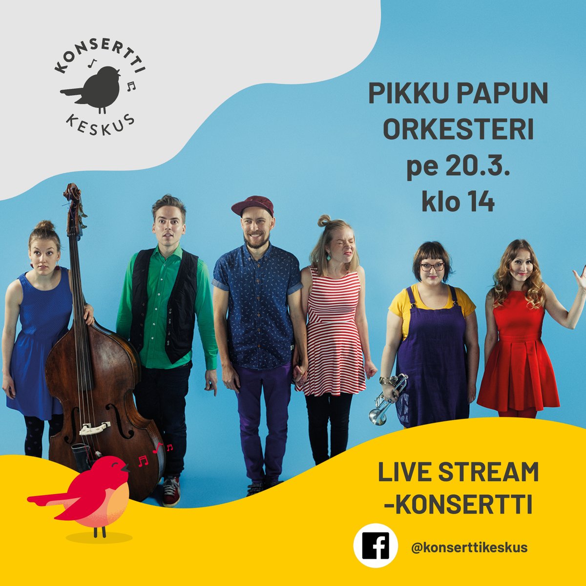 Konserttikeskuksen FB Live stream -konserttisarjan aloittaa huomenna pe 20.3. Pikku Papun Orkesteri klo 14. Esiintyjille suunnattu tukikampanja aukeaa huomenna Mesenaatissa. #musiikkialapsillejanuorille 
<a href="/TuijaBrax/">Tuija Brax</a> @TarjaFilatov