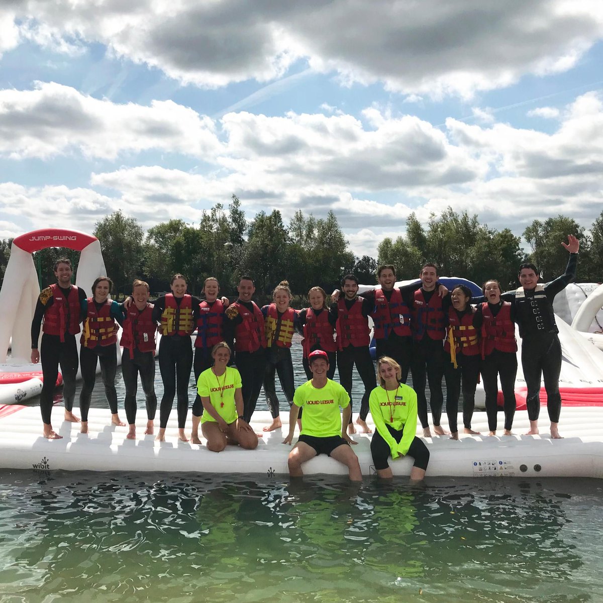 #ThrowbackThursday to warmer times for our Summer Party. Nothing brings out our competitive side like giant inflatables! #Throwback #Teamwork #summerparty #Architects #TiggCollArchitects