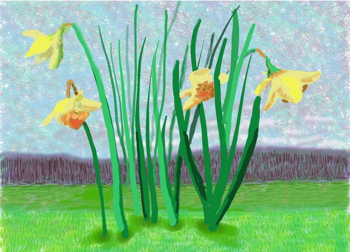 _Emmet_Emmet's tweet image. From David Hockney, comes a message of hope:
'Do remember they can't cancel the spring.'
Via: I Require Art | Fb