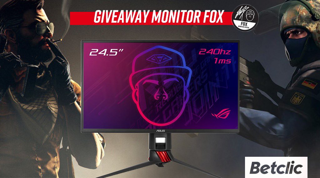 Em parceria com a <a href="/BetclicPortugal/">Betclic Portugal 🔞</a> decidi fazer um giveaway para ver se te animas nesta quarentena! Vou oferecer um Monitor Gaming <a href="/ASUSPT/">ASUS Portugal</a> e para te habilitares só tens de:

➡ Dar RT
➡ Seguir a <a href="/BetclicPortugal/">Betclic Portugal 🔞</a> e o <a href="/foxgringoCS/">Ricardo Pacheco</a>
➡ Marcar 3 amigos

Termina dia 22, às 23:59h
🤪🇵🇹