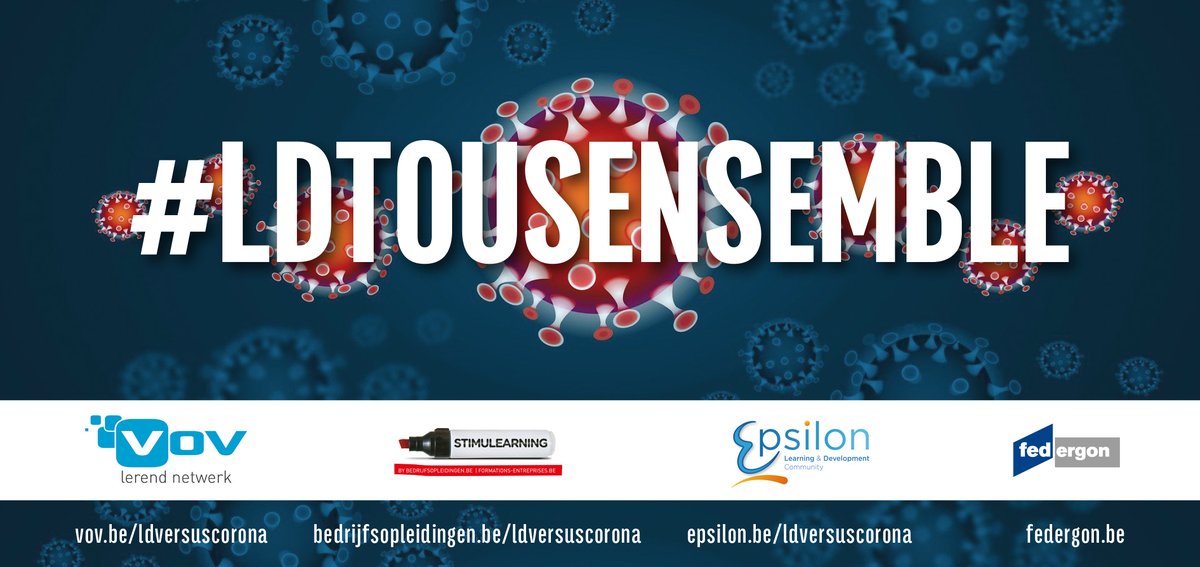 Op vov.be/ldversuscorona slaan we de handen in elkaar met <a href="/Stimulearning/">Stimulearning</a> en <a href="/EpsilonBe/">Groupe Epsilon</a> om L&amp;D-ers te helpen, met steun van <a href="/Federgon/">Federgon</a> als belangenorganisatie. L&amp;D-ers die graag bijdragen kunnen ons contacteren en hun ideeën delen op lnkd.in/eW6wUBk #ldtousensemble 💪❤️