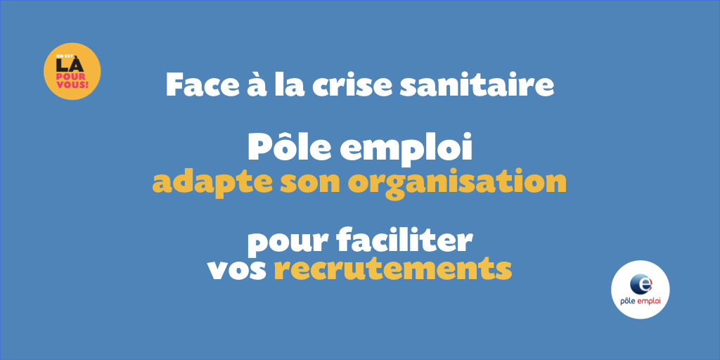 #OnEstLàPourVous : Pôle emploi adapte son organisation 
pour faciliter vos #recrutements 👉bit.ly/2IVyD7b
