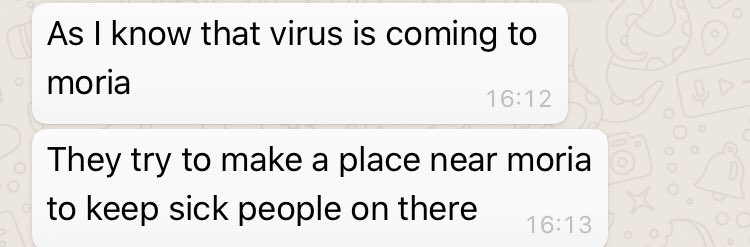 mic_tra's tweet photo. #Messagesfromhell - March 18th, 20., #Moria, #Lesvos. News about #Corona spreading. https://t.co/uxgvcCZg97