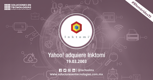 techsolmx's tweet photo. Un día como hoy (19/03/2003): Yahoo! anunciaba la finalización de la adquisición del buscador Inktomi, fundada en 1996 por Eric Brewer, con miras de eliminar a Google como su buscador. https://t.co/X03rqGL4wu
#SomosSoluciones #EfeméridesTI #Yahoo #Inktomi #EricBrewer #Google #IT https://t.co/YLo9ZfvyEj