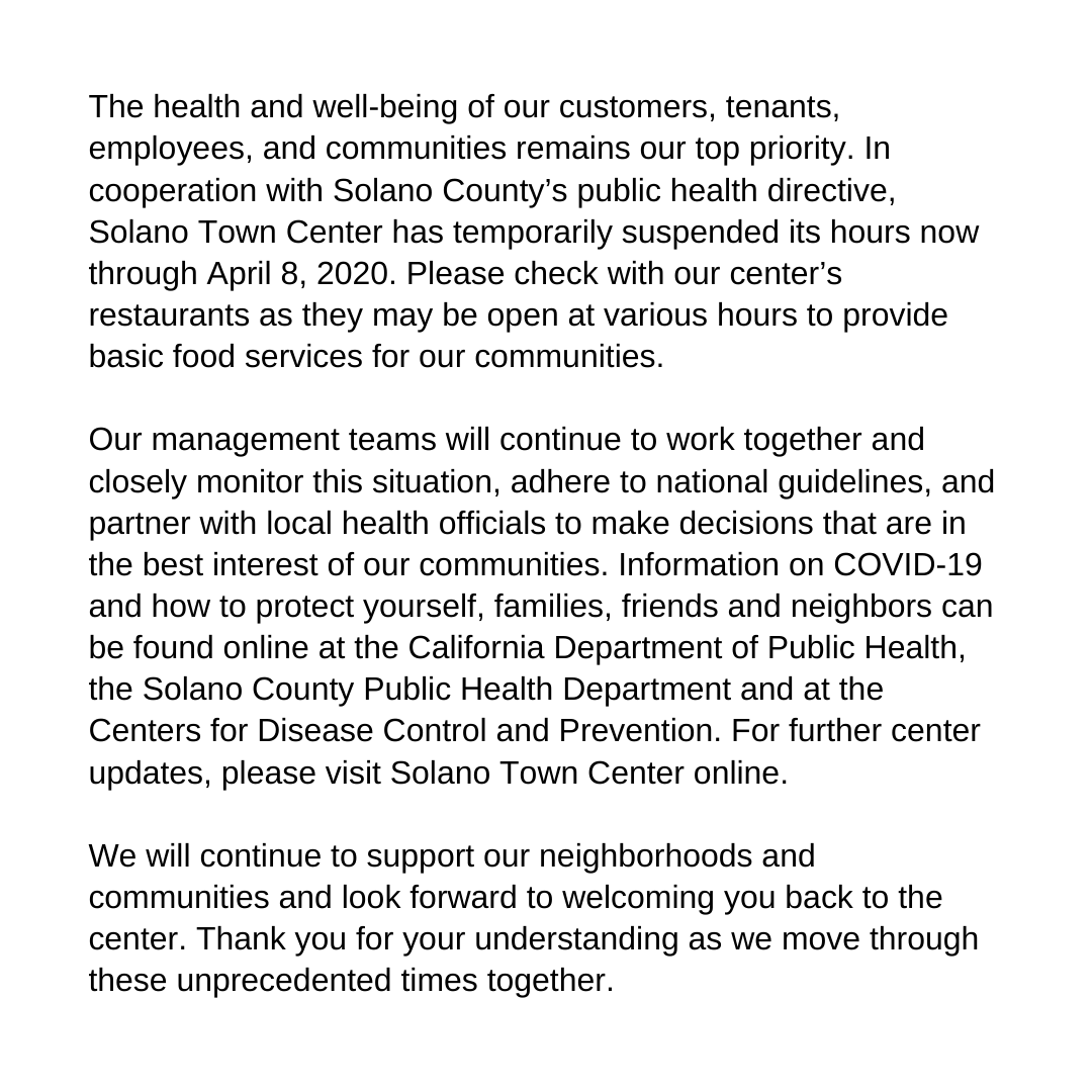 Solano Town Center (@SolanoMall) / Posts / X