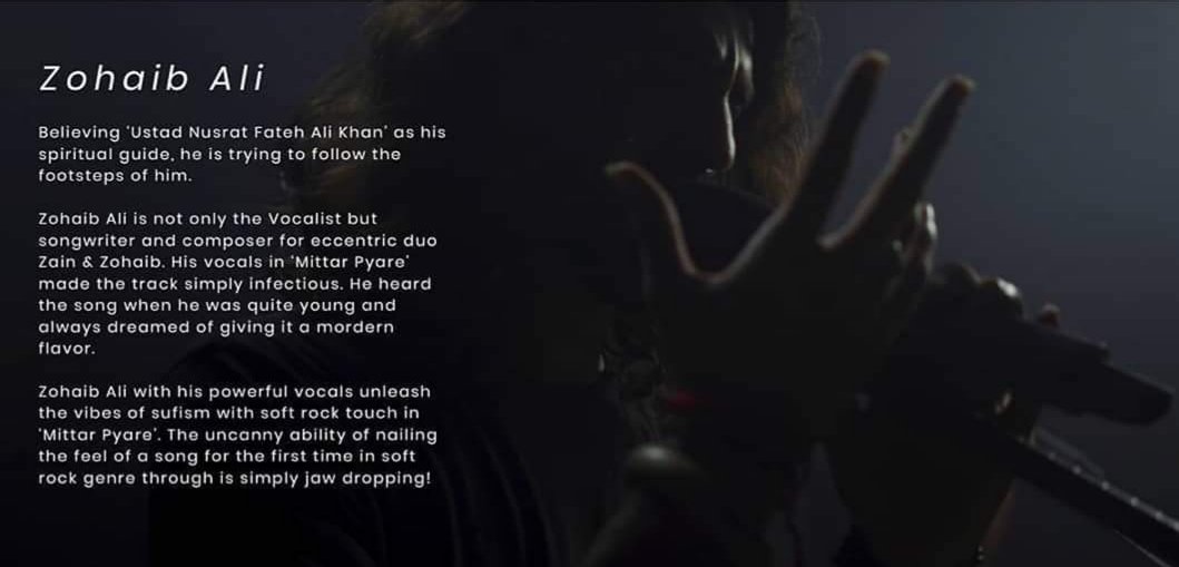zainzohaibmusic's tweet photo. Zohaib Ali, still from Mittar Pyare.
Believing 'Ustad Nusrat Fateh Ali Khan' as his spiritual guide, he is not only the vocalist but a songwriter and composer for eccentric duo @zainzohaibmusic.
https://t.co/3zXVw30uNo
#zainzohaib #Mittarpyare https://t.co/cjf5dnGPAM