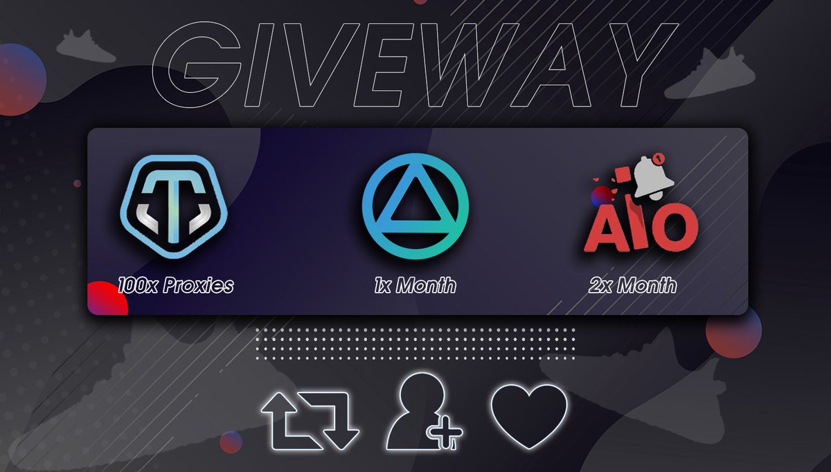 AionTrading's tweet image. 🎉 24 HOUR GIVEAWAY 🎉

Make money from sneakers &amp;amp; stocks💰

Prizes:
➤ 100x @tclicK_ Yeezy 350 'Cinder' Proxies
➤ 2 Month Memberships in @AIO_Notify 
➤ 1 Month Membership in @AionTrading 

To Enter:
Follow @tclicK_ , @AIO_Notify, @AionTrading 
Like &amp;amp; Retweet 💝
Tag 2 Friends⚡️