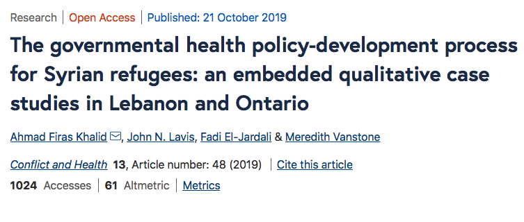 moat_ka's tweet photo. Policymaking is a highly complex process. This study on the governmental health policy-development process for Syrian refugees highlights the need for interested and committed policymakers who value the role of research evidence in informing policymaking https://t.co/PZ6hNLwaXL https://t.co/bjPy3woPU2