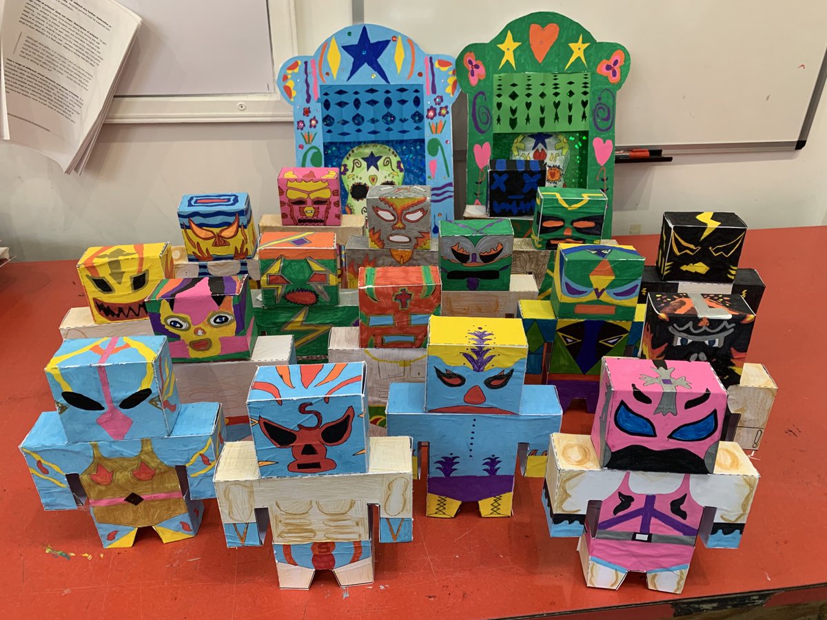 A crunch of Mexican Lucha Libre wrestlers courtesy of our year 9s