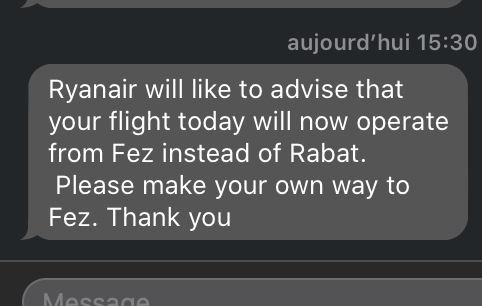 t_chevalier's tweet photo. Received this message from @Ryanair, my unrelated and now canceled flight was from London to Toulouse. I can only try to imagine the level of panic and disruption leading to last-minute changes and mishaps like this one.
It must not be fun to be stuck far from home https://t.co/Q2maFCUIvG
