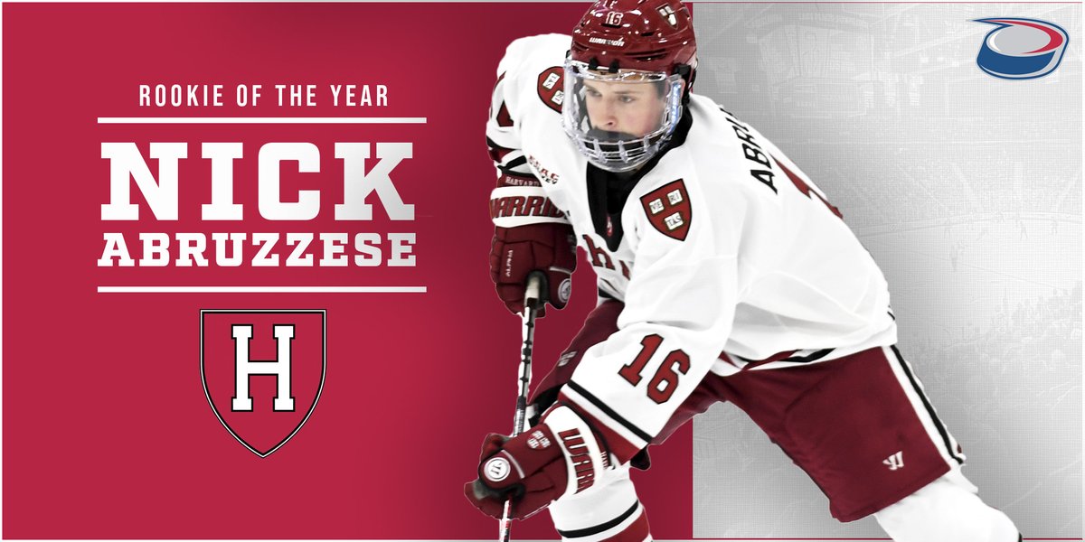 After leading all <a href="/NCAAIceHockey/">NCAA Ice Hockey</a> rookie skaters with 1.42 points per-game, Nick Abruzzese ( <a href="/HarvardMHockey/">Harvard Men's Hockey</a> ) has been named the #ECACHockey Rookie of the Year ‼️

🔗 bit.ly/3a5L4cn