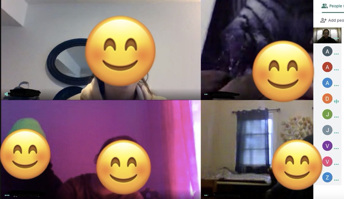 Thanks to Google, my co-teacher and I were able to chat with some of our students and their parents. We sure do miss our scholars and we all can't wait to come back to school!