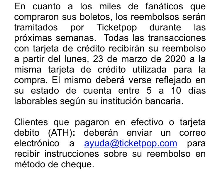 Información de MB Sports para reembolso de compra de boletos de la Serie...