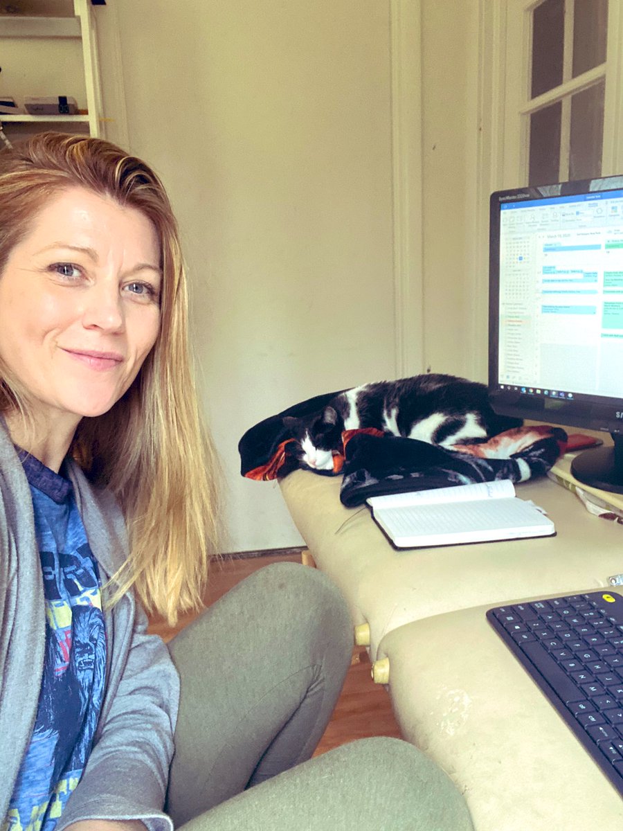 SaraLMarino's tweet photo. #RMS #TeamMeeting with .@Webex this morning and a new #TeamMember complete with her own #workstation #TeamLulu ๐
#CoreFromHome #WFH #Coremad #CoreColleague https://t.co/HNSh8FNIN5