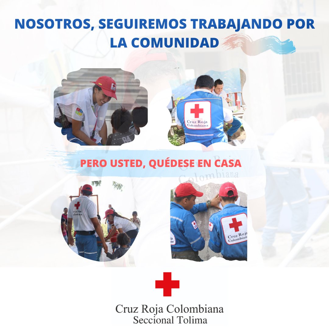 La <a href="/CruzRojaTolima/">Cruz Roja Seccional Tolima</a> continua invitando a la comunidad a permanecer en casa, evitemos entre todos la propagación de este virus, permanezcamos unidos en familia, aprovechemos el tiempo en casa. Nosotros, seguiremos trabajando por la comunidad, pero usted, quédese en casa.